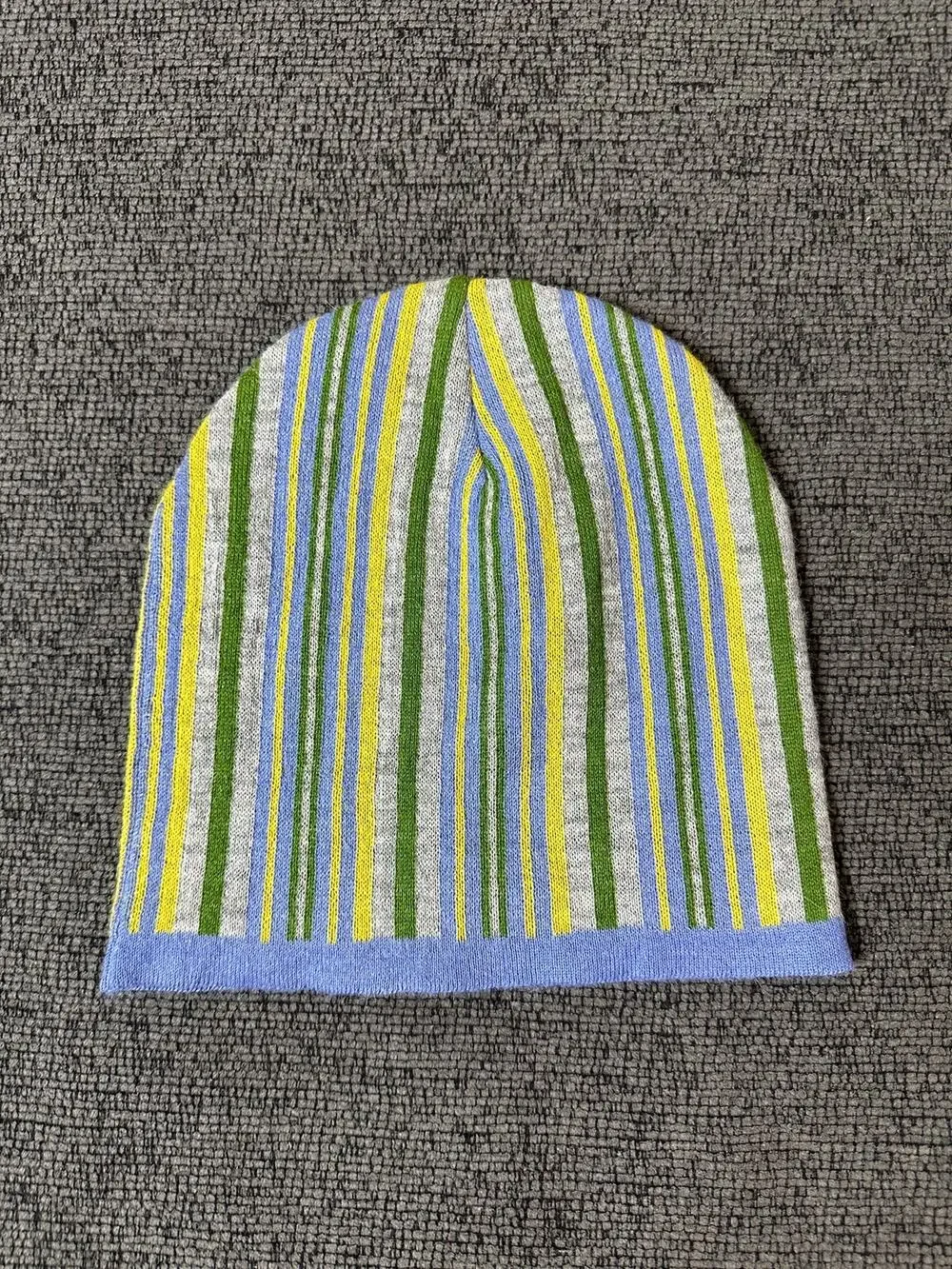 Sol Alpaca 100% Baby Alpaca Striped Knit Beanie One Size Multicolor
